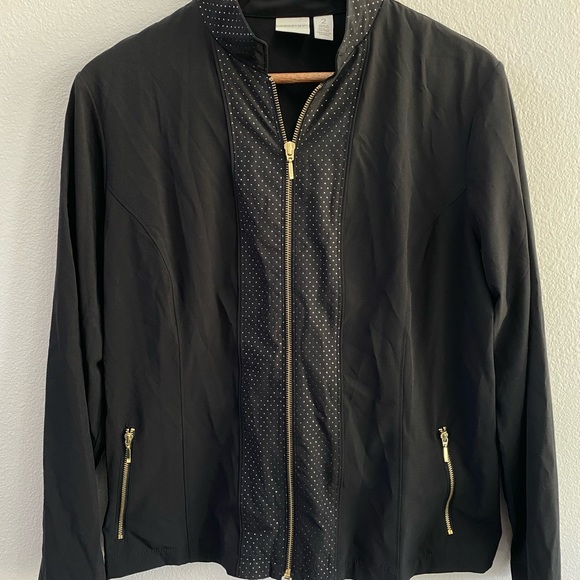 Zenergy Chico's Women’s black Studded Neema Jacket zip up lightweight large - Picture 7 of 7
